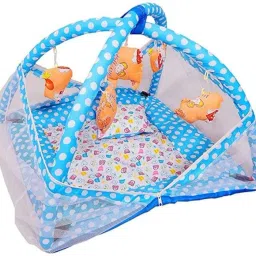 Polyester Kids Washable New Born Baby Boy's & Baby Girl's Bedding Set Play Gym with Mosquito Net and Hanging Toys for 0-9 Months Infants Mosquito Net-16