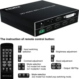 microware 2x2 Video Wall Controller 1 HDMI/DVI Input 4 HDMI Output with RS232 Control 32 inch Blu-ray Player image 5