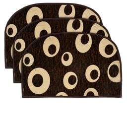 Kuber Industries Set of 3 Brown & Beige Printed Anti-Skid Doormats-24