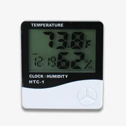 HTC-1 Digital Hygrometer Thermometer Humidity Meter with Clock LCD Display image 3
