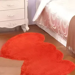 Shopgallery Orange Embossed Heart-shaped Strong & Durable Floor Runner-image-10