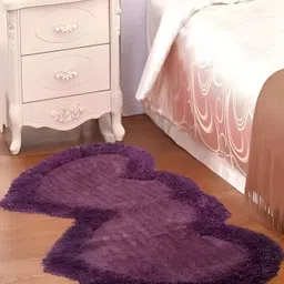Shopgallery Purple Embossed Heart-shaped Strong & Durable Floor Runner-48