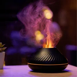 3D Fire Flame Effect Color Changing Essential Oil fire Humidifier Diffuser, Aroma Oil-23