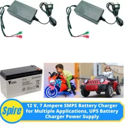 (Pack of 2) 12 volt 7 amp battery charger. power adapter SMPS For Toy Car Bike Electronic Components Electronic Hobby Kit-12