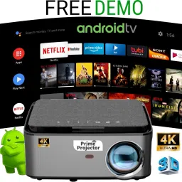 Prime Projector Latest PS4 4K UHD 3D Projector| Android 9.0, 4D Keystone| 350" LED Projector| (7500 lm / 2 Speaker / Wireless / Remote Controller) Portable Projector-image-60