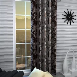 214 cm (7 ft) Polyester Semi Transparent Door Curtain Single Curtain-image-29