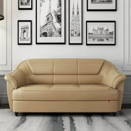 durian Berry compact Leatherette 3 Seater Sofas in Beige Colour-picture-20