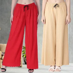 irha Pack of 2 Women Regular Fit Multicolor Viscose Rayon Trousers-picture-12