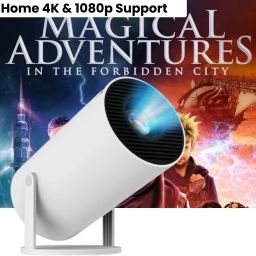 FRONY Smart Projector for Home 4K Support Rotabable Design withApp Netflix,YouTubeA457 (4500 lm / 1 Speaker / Wireless / Remote Controller) Portable Projector-image-3