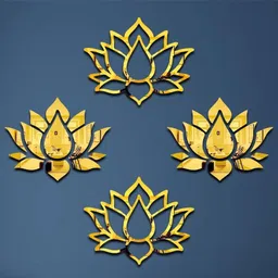 wall1ders 15 cm Small Lotus Golden Pooja Room & Festivals Decoration Self Adhesive Sticker-picture-29