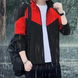Colorblock Men Raincoat-image-80