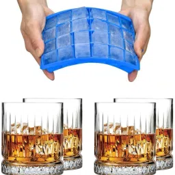 (Pack of 5) Premium Crystal Glasses for Whisky, Scotch, Wine, Cocktails with Ice Cube Tray Glass Set Whisky Glass-11