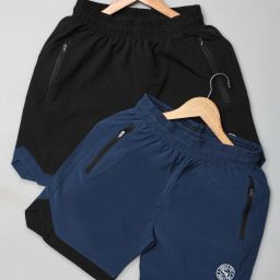 Pack of 2 Solid Men Multicolor Sports Shorts, Gym Shorts-picture-18