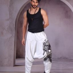 Animal Print Cotton Men Harem Pants-image-30
