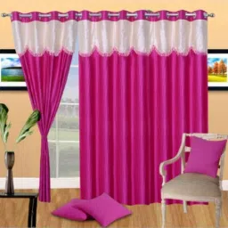 153 cm (5 ft) Polyester Semi Transparent Window Curtain (Pack Of 2)-2