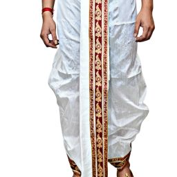 Sumit online solid Self Design Men Dhoti-image-2