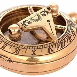 Brass Push Button Mini Sundial Compass Pocket Sundial Compass 2" Compass-30