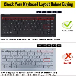 Saco Silicone Skin Keyboard Cover Compatible for HP Pavilion Plus 14-EH Series Launch year - 2022 Keyboard Skin image 2