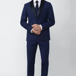 Men Single Breasted - 2 button Textured Suit-image-27