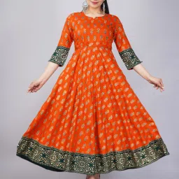 Printed Cotton Rayon Stitched Anarkali Gown-image-41