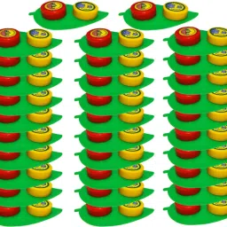 Leaf Shape Pasapu Manjal,Kumkum Pooja Thamboolam Decorative,Combo BeetleLeaf Set Plastic Decorative Platter-image-62