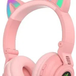 Led Cat Ear Noise Cancelling Headphones Pink Bluetooth Headset-image-48