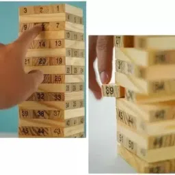 Wooden Tumbling Stacking Jenga Building Tower Game (Multicolor) (Multicolor)-image-56