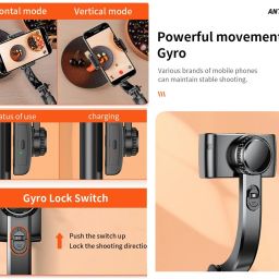 subton Gimbal Tripod Antishake Mobile Stabilizer for Horizontal/Vertical VideoRecording Single Gimbal for Mobile, Camera image 4