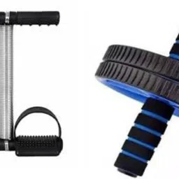 Double Spring Tummy Trimmer With Ab Wheel Exerciser Fitness Accessory Kit Kit-9