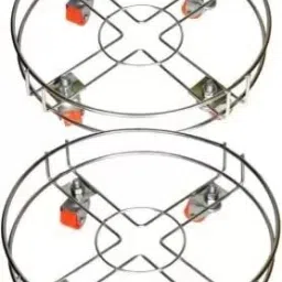 Cylinder Trolley with Wheels | Lpg Cylinder Trolley (Pack of 2) Stainless Steel Kitchen Trolley-image-38