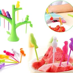 BIRD FORK Disposable Plastic Fruit Fork-16