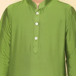 KISAH Boys Mandarin Collar Kurta with Pyjamas image 3