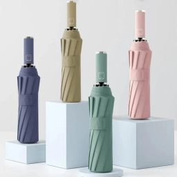 Auto Open/Close Button 3 Fold Umbrellas for Rain Windproof man/women Umbrella-image-14