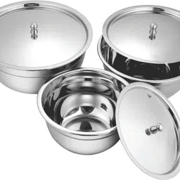 Stainless Steel Serving Bowl Set | Bowl Set | Steel Bowl for Serving & Storing with Lid |Bowl For Rice, Curry-image-23