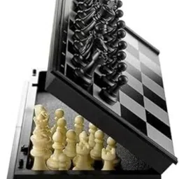 10"x10" Magnetic Folding Chess Set –Portable Travel Board Game for Kids & Adults 3 cm Chess Board-19