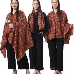 Floral Print Brown Cotton Nursing Cover Feeding Cloak-image-72