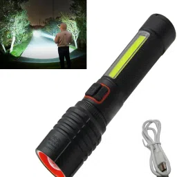 Zoom Focus & Cob Emergency Light With SOS Blinker Metal M035_C Torch-15
