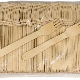 Wooden Fork Disposable Wooden Dinner Fork, Dessert Fork, Salad Fork, Fruit Fork, Roast Fork, Serving Fork Set-3