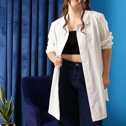 curvy street Women Regular Fit Solid Spread Collar Casual Shirt-picture-11