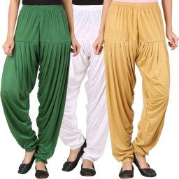 Solid Cotton Viscose Blend Women Harem Pants-image-72