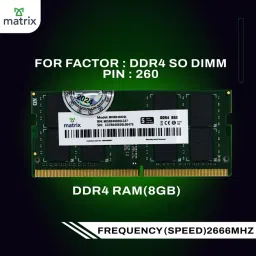 Matrix DDR4 DDR4 8 GB (Single Channel) Laptop (DDR4 8GB SO-DIMM RAM for Laptop) image 2
