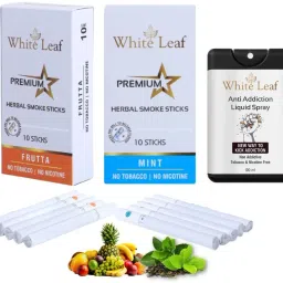 Herbal Cigarettes Tobacco & Nicotine Free Frutta, Mint Flavour With 20ML Shot Smoking Cessations-image-42
