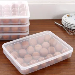 Plastic VIBHU Egg Tray for Fridge Egg Storage Container with Lid Storage Basket-23