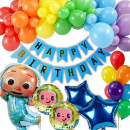 Printed Cocomelon Theme Birthday Decoration Pack of 66 Balloon-22