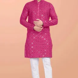 Men Embellished Cotton Rayon Straight Kurta-image-36