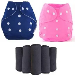 Reusable Washable Baby Cloth Diapers Adjustable Nappy for Babies/Infants/Toddlers with 5 charcol inserts-20