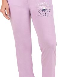 Women Printed Purple Track Pants-image-18