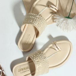 Women Women Sandal Comfortable Embellished One Toe for girls Flats Sandal-image-37