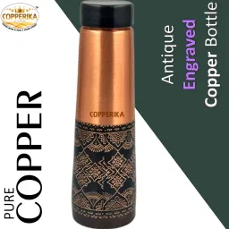 Luxurious 100% Pure Diwali Gift Set Copper Water Bottle With 2 Glasses 1550 ml Bottle With Drinking Glass-45