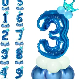 Solid Birthday/Anniversary Decoration Pastel Balloons,Crown,3 Number Foil Balloons Set Letter Balloon-image-48